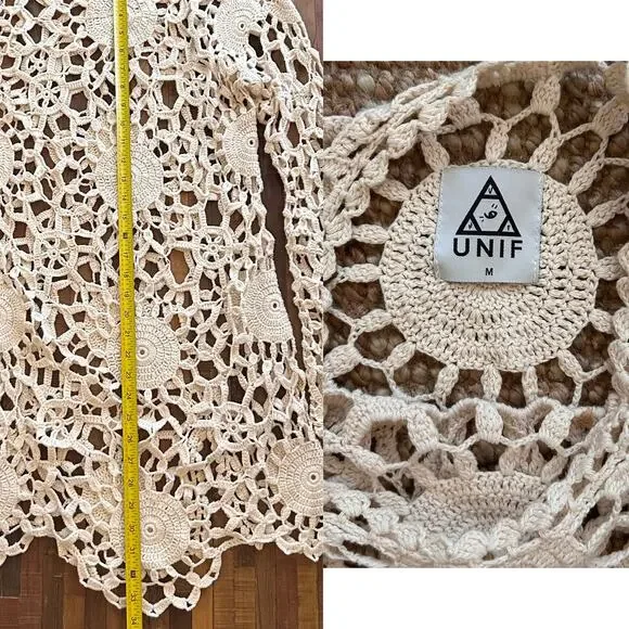Rare UNIF Crochet Tunic/Dress, Cream - Picture 5 of 6